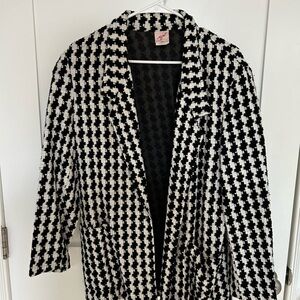 Vintage Black and White Houndstooth Blazer